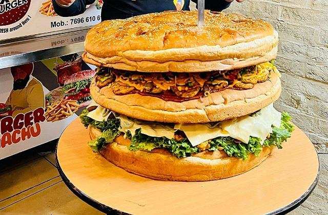 12 किलो डबल रोटी और 16 किलो सब्जियों से बनाया  40 kg का बर्गर, चाचू ने बना दिया देश का सबसे बड़ा बर्गर